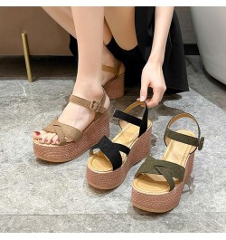 Platform Sandals Women Dressy, Summer Sandals for Women 2024 Casual Open Toe Platform Sandals Buckle Strap Sandals Beige $21....