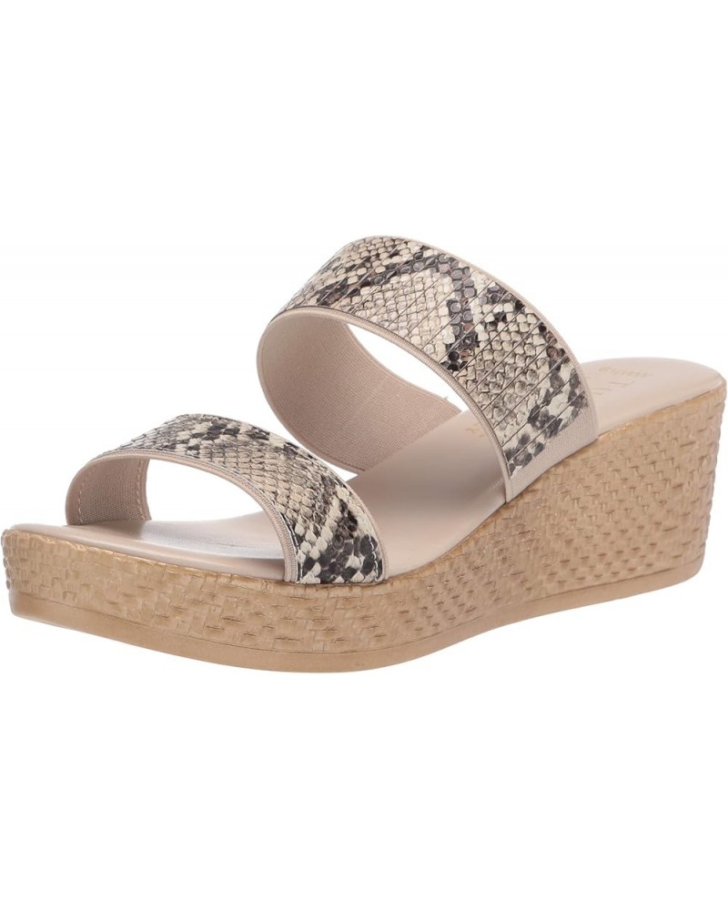 Women's Wedge Sandal Natural Snake $16.33 Sandals