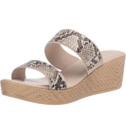 Women's Wedge Sandal Natural Snake $16.33 Sandals