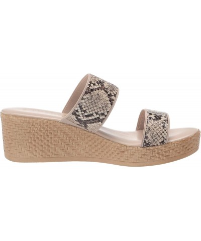 Women's Wedge Sandal Natural Snake $16.33 Sandals