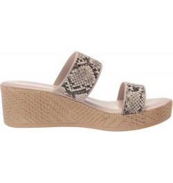 Women's Wedge Sandal Natural Snake $16.33 Sandals