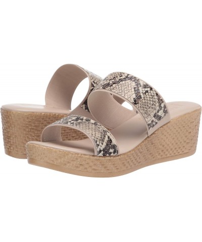 Women's Wedge Sandal Natural Snake $16.33 Sandals