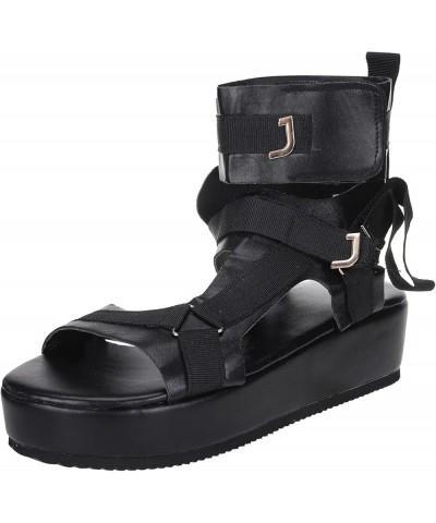 Women Platform Sneakers Wedges Shoes For Women Closed Toe Women White Platform Heels Strappy Sandals Heeled Sandals 3 Black 4...