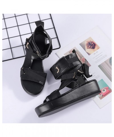 Women Platform Sneakers Wedges Shoes For Women Closed Toe Women White Platform Heels Strappy Sandals Heeled Sandals 3 Black 4...