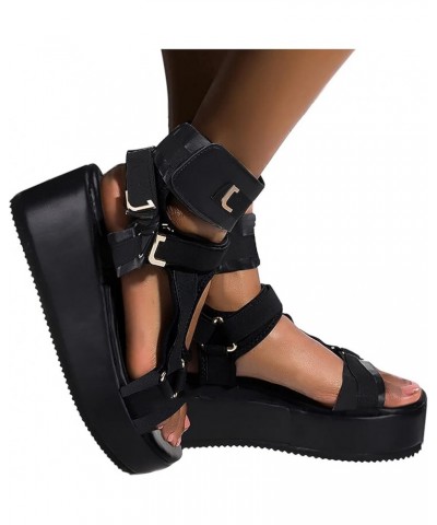 Women Platform Sneakers Wedges Shoes For Women Closed Toe Women White Platform Heels Strappy Sandals Heeled Sandals 3 Black 4...