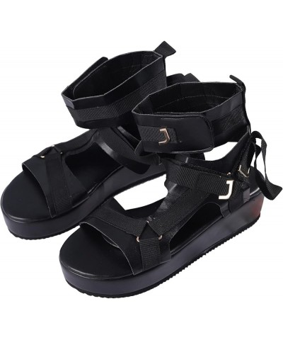 Women Platform Sneakers Wedges Shoes For Women Closed Toe Women White Platform Heels Strappy Sandals Heeled Sandals 3 Black 4...