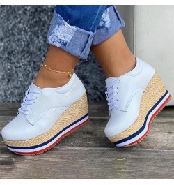 Sneakers for Women Running Shoes Workout Wedge Heel Trainers Comfortable Lace Up Oxfords Loafers Platform Casual Moccasins Wh...