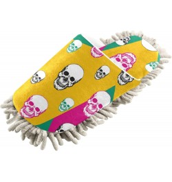 Skulls Geometric Mop Slippers House Floor Cleaning Mopping Slippers for Men Women Size:5-8 $10.80 Slippers