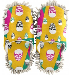 Skulls Geometric Mop Slippers House Floor Cleaning Mopping Slippers for Men Women Size:5-8 $10.80 Slippers