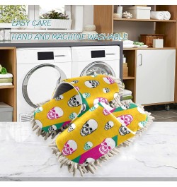 Skulls Geometric Mop Slippers House Floor Cleaning Mopping Slippers for Men Women Size:5-8 $10.80 Slippers