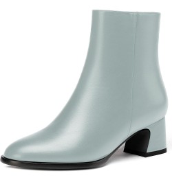 Womens Evening Round Toe Travel Zip Matte Chunky Low Heel Ankle High Boots 2 Inch Grey $34.39 Boots