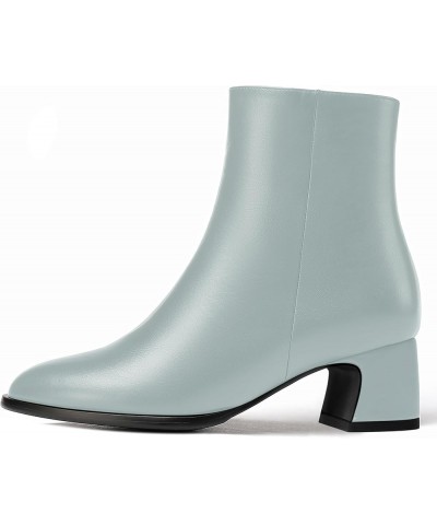 Womens Evening Round Toe Travel Zip Matte Chunky Low Heel Ankle High Boots 2 Inch Grey $34.39 Boots