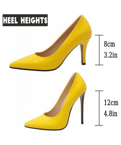 Stiletto High Heel Pumps for Women 3 Inch Pointed Toe Slip-on Patent Leather Sexy Comfortable Dress Shoes Office Event Party ...