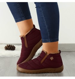 Winter Boots for Women Waterproof Anti Slip Ankle Booties Warm Short Womans Snow Boots with Fur Lined Shoes Bb5-red $16.66 Ou...