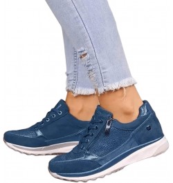 Shoes For Women Sneakers Trendy Slip On Running Shoes Non Slip Walking Shoes Gym Fashion Platform Tennis Shoes Blue $13.32 At...