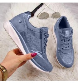 Shoes For Women Sneakers Trendy Slip On Running Shoes Non Slip Walking Shoes Gym Fashion Platform Tennis Shoes Blue $13.32 At...