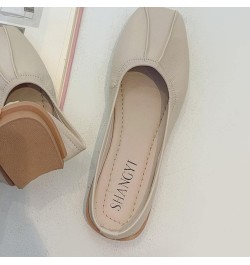 Lady Mules Sandals Elegant Comfy Slip-On Closed Squared Toe Low Heels Walking Backless Loafers Flats Shoe Apricot $25.84 Mule...