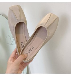 Lady Mules Sandals Elegant Comfy Slip-On Closed Squared Toe Low Heels Walking Backless Loafers Flats Shoe Apricot $25.84 Mule...