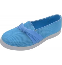 Women's Walking Shoes Slip On - Ladies Casual Versatile Comfortable Canvas Flat Shoes Z-04 Light Blue $24.83 Athletic Shoes