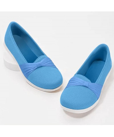 Women's Walking Shoes Slip On - Ladies Casual Versatile Comfortable Canvas Flat Shoes Z-04 Light Blue $24.83 Athletic Shoes