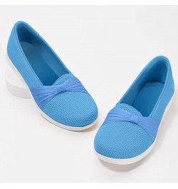 Women's Walking Shoes Slip On - Ladies Casual Versatile Comfortable Canvas Flat Shoes Z-04 Light Blue $24.83 Athletic Shoes