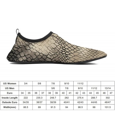 Snakeskin Pattern Water Shoes for Men Women Quick-Dry Barefoot Swim Shoes Slip-on for Beach Outdoor Style $16.21 Athletic Shoes