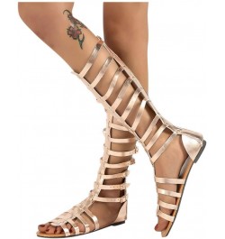 Strappy Sandals Women Bohemian Wedges For Women Dressy Comfort Sandals For Women Sandals For Women'S Strappy Low Chunk Gold-c...