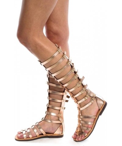 Strappy Sandals Women Bohemian Wedges For Women Dressy Comfort Sandals For Women Sandals For Women'S Strappy Low Chunk Gold-c...