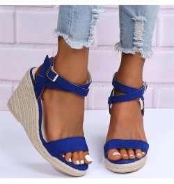 Womens Sandals Comfortable Platform Cork Open Toe Buckle Ankle Strap Espadrilles Flatform Casual Walking Wedge Sandals 9.5-10...