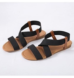 Sandals Women Low Heel Anti Skidding Beach Women's Shoes Woman Cross Strap Sandals Peep-Toe Sandals Women Sandals (Color : Gr...