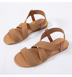 Sandals Women Low Heel Anti Skidding Beach Women's Shoes Woman Cross Strap Sandals Peep-Toe Sandals Women Sandals (Color : Gr...