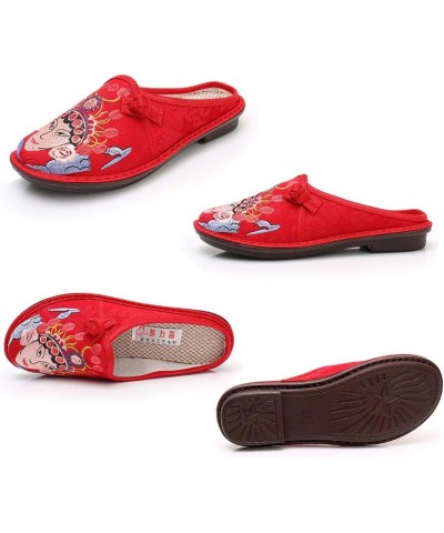 Ladies Slippers, Indoor Slippers Flat Slippers for Women Beijing Opera Embroidered Slippers, Comfortable Breathable Household...