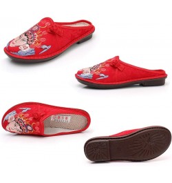 Ladies Slippers, Indoor Slippers Flat Slippers for Women Beijing Opera Embroidered Slippers, Comfortable Breathable Household...