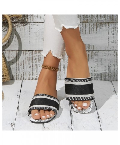 Women Flip Flops Size 9 Female Sandals For Woman Bubble Slides For Women Dressy Flip Flops For Women Elegant Black-c $12.25 S...