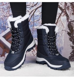 Womens Snow Boots Mid-Calf Winter Boots Ladies Waterproof Warm Fur Lined Non-Slip Warm Boots For Work Walking Hiking Outdoor ...