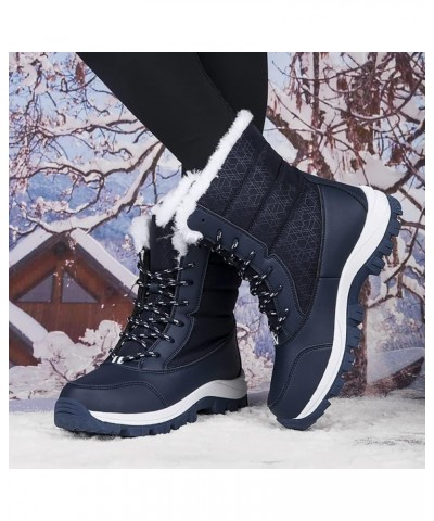 Womens Snow Boots Mid-Calf Winter Boots Ladies Waterproof Warm Fur Lined Non-Slip Warm Boots For Work Walking Hiking Outdoor ...