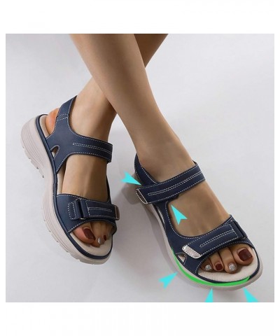 fashion sandals for women tan sandals for women flip shoe strappy heels for women chunky heel sandals for women B031-blue $20...