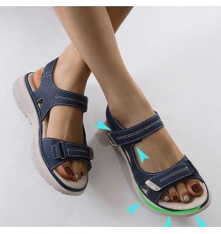 fashion sandals for women tan sandals for women flip shoe strappy heels for women chunky heel sandals for women B031-blue $20...