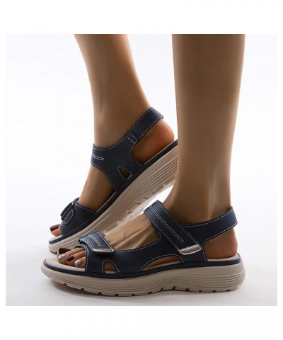 fashion sandals for women tan sandals for women flip shoe strappy heels for women chunky heel sandals for women B031-blue $20...