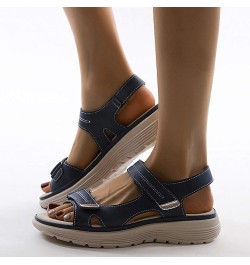 fashion sandals for women tan sandals for women flip shoe strappy heels for women chunky heel sandals for women B031-blue $20...