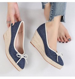 Wedge Platform Espadrilles Single Women High Heel Bow Fisherman Women Pointed Shose of Women Slide Sandals Women 11 (Grey, 8....