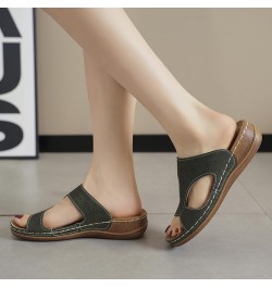 Women's Athletic Outdoor Sandals Casual Footbed Women's Athletic Outdoor Slides Sporty Heel Arch Green $11.99 Sandals