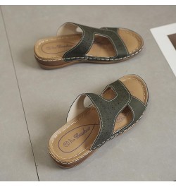 Women's Athletic Outdoor Sandals Casual Footbed Women's Athletic Outdoor Slides Sporty Heel Arch Green $11.99 Sandals