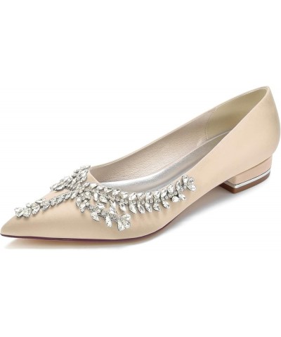 Women's Pointed Toe Pump Low Heels Bridal Dress Wedding Shoes Flats Champagne $30.14 Pumps