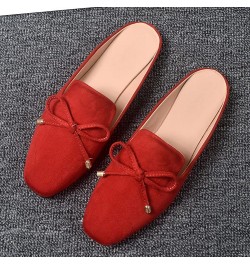 Women Slip on Loafers Women's New Suede Flat Shoes in Spring and Summer Bowknot Fashion Sandals Black/Blue/Red/Green (A01-Kha...