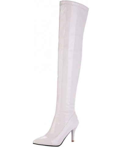 Women Fashion Stiletto Heels Long Boots 2white $25.12 Boots