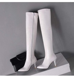 Women Fashion Stiletto Heels Long Boots 2white $25.12 Boots