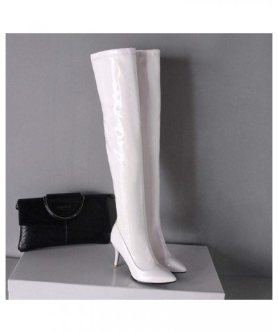 Women Fashion Stiletto Heels Long Boots 2white $25.12 Boots