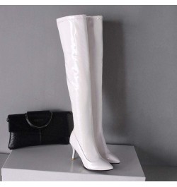 Women Fashion Stiletto Heels Long Boots 2white $25.12 Boots