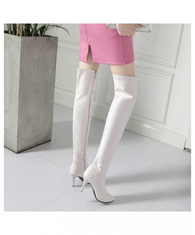 Women Fashion Stiletto Heels Long Boots 2white $25.12 Boots